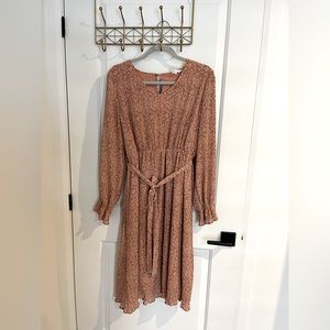 Orange Creek Long sleeved Dress with Tie belt waist